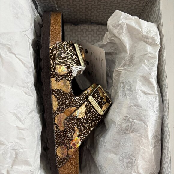 NIB | Birkenstock Arizona Big Buckle Spotted Metallic Brown Regular Width EU 35 - Picture 3 of 9